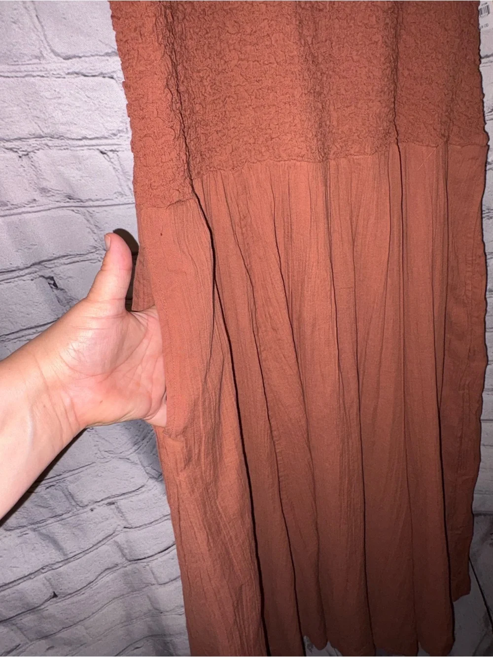 Free People Darling Midi Dress Women Medium Free EST Brown Maxi Boho Scoop Neck